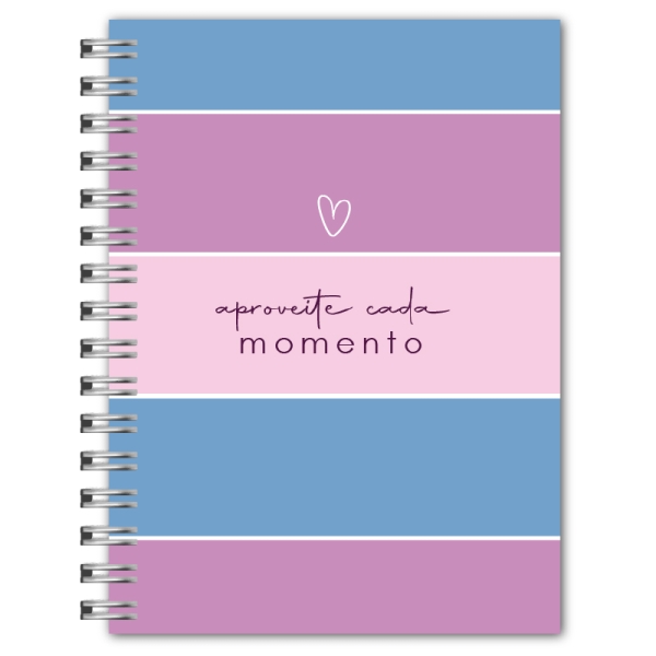 Caderno Abstrato - rosa, azul e lilás